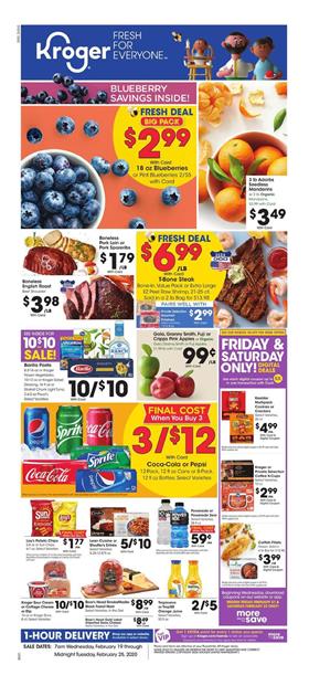 Kroger 10 for 10 Sale Feb 19 - 25, 2020