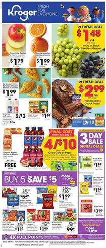 Kroger Weekly Ad Sale Feb 26 - Mar 3, 2020