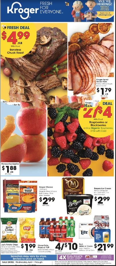 Weekly Ad Previews Apr 1 - 7 and Apr 5 - 11 1 Kroger Weekly Ad Preview Apr 1 7 2020