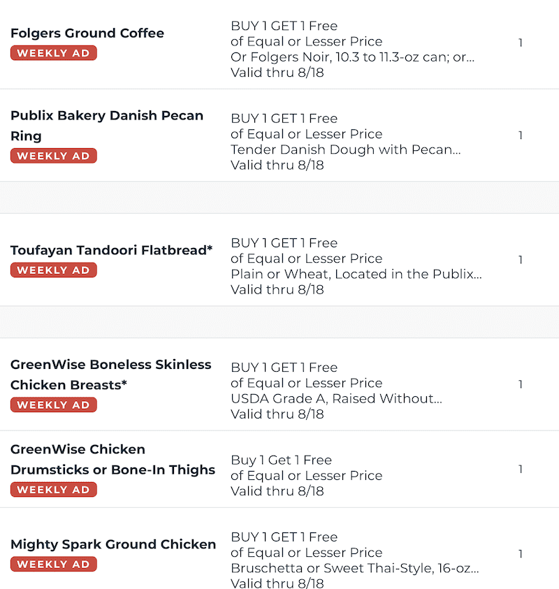 Publix BOGOs Aug 12 18 2020 3
