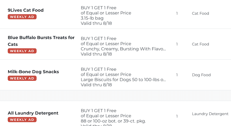 Publix BOGOs Aug 12 - 18, 2020 6 Publix BOGOs Non Food