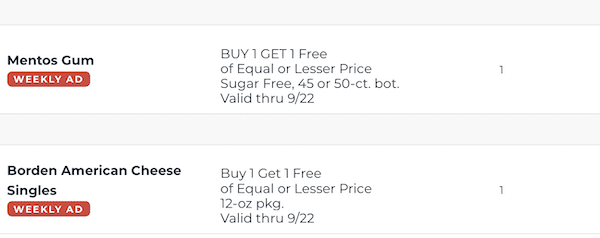Publix BOGO Free Sale Sep 16 22 2020 9