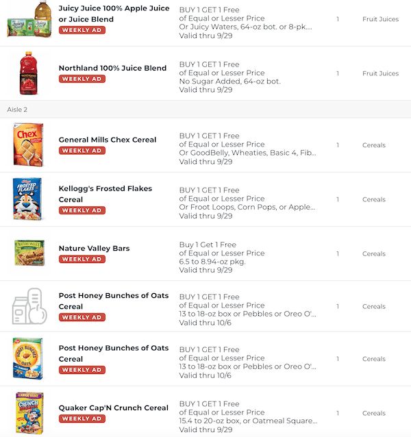 Publix BOGOs Sep 23 - 29, 2020