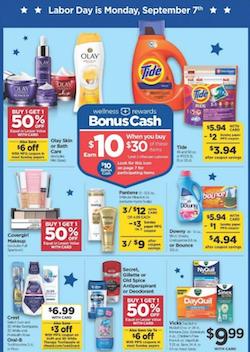 Rite Aid Ad Labor Day Bonus Cash Deal