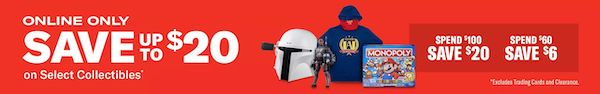 Online Only Save Up to $20 Collectibles at Gamestop 1 Gamestop Collectible Items Online Only Sale result