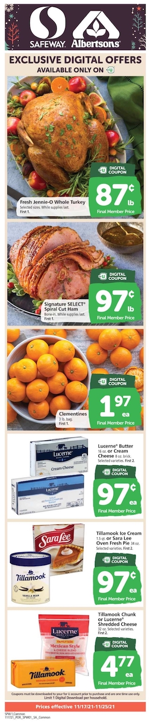 Thanksgiving Ads 2021 - Kroger, Publix, Winn Dixie, ALDI, And More 4 Albertsons Weekly Ad Nov 17 - 25, 2021