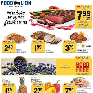 Kroger Publix and Food Lion Ads 18 - 24 May 2022 3 top ads 18 may 2022