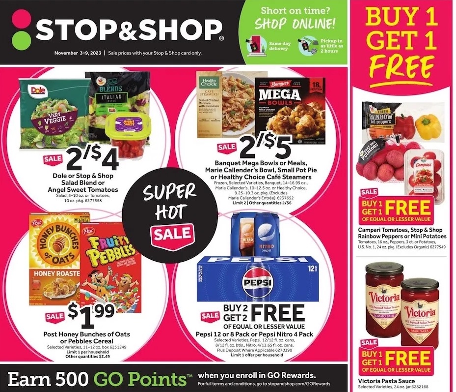 Stop & Shop BOGOs Nov 3 – 9, 2023