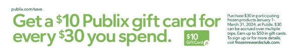 Publix Gift Card Deal 1:1 - 3:31 2024