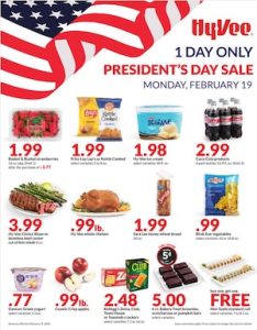 Hy-Vee Presidents’ Day Sale Ad 2024