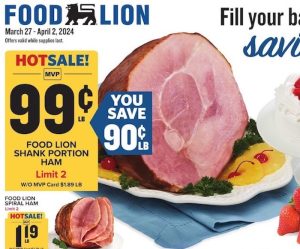 Food Lion Easter Ham Mar 27 – Apr 2, 2024