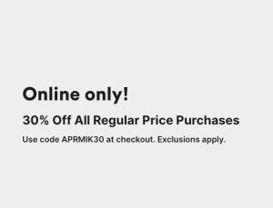 Michaels Promo Code Online-Only: APRMIK30