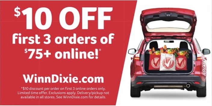 Winn Dixie First Order Pickup and Delivery Deal