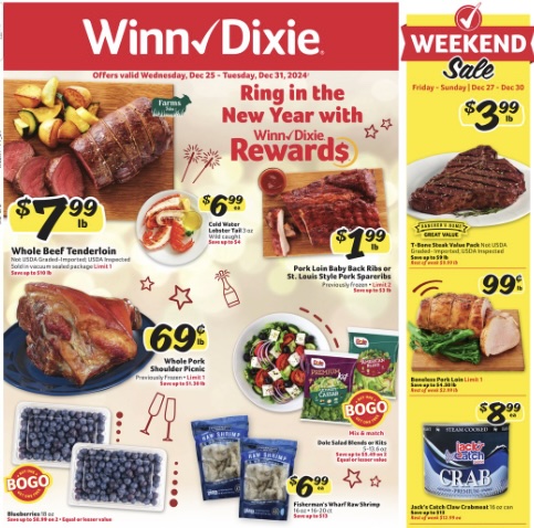 Winn Dixie Weekly ad Dec 25 31 2024