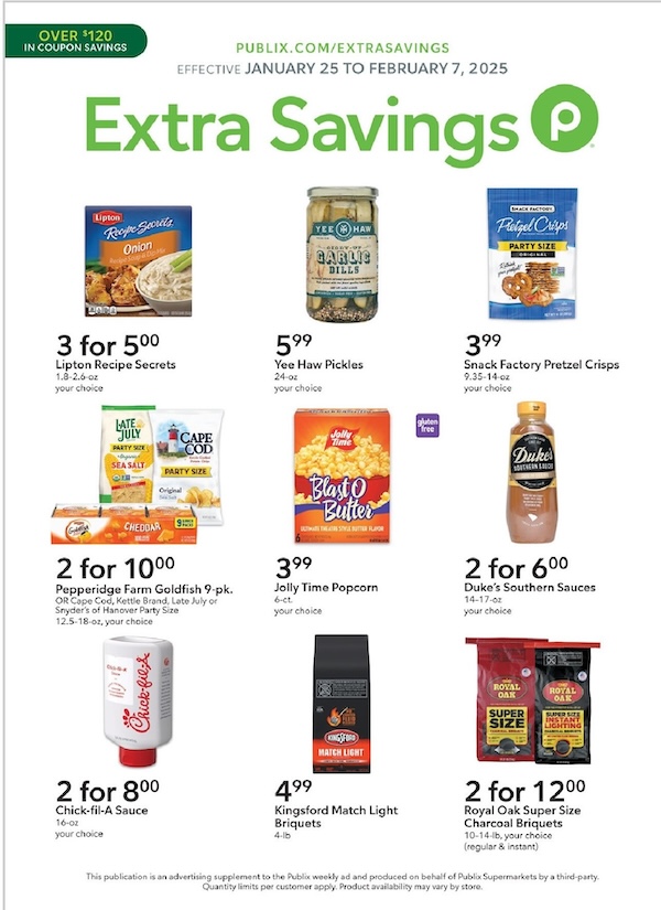 Publix Extra Savings Ad Jan 25 - Feb 7, 2025