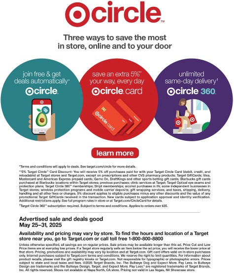 Target Circle Deal 25 - 31 May 3