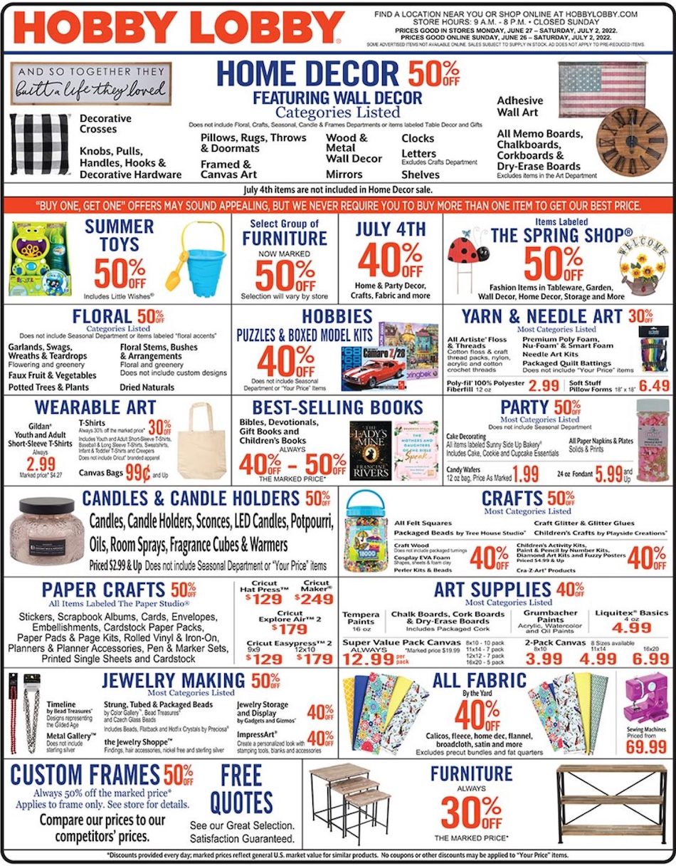 Hobby Lobby Ad