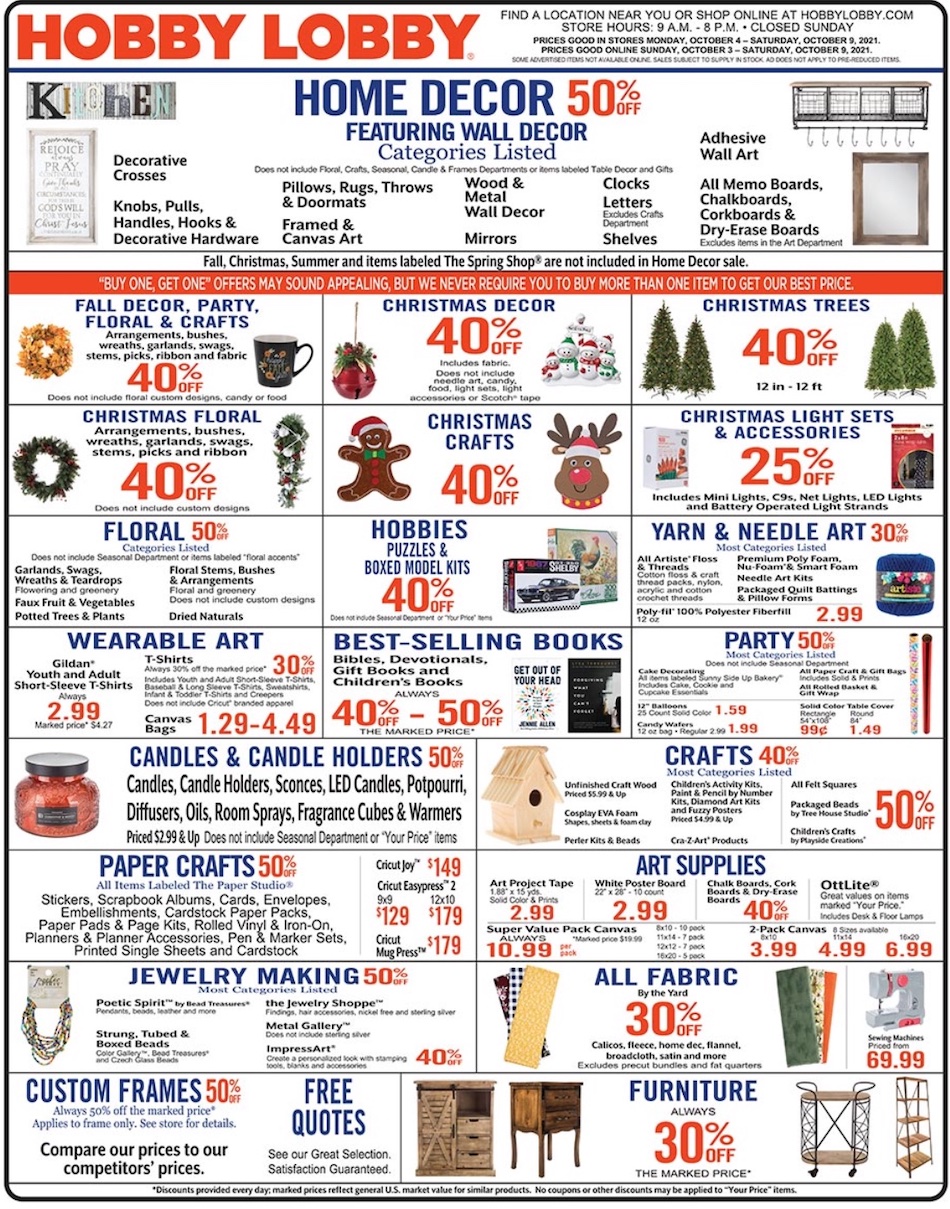 Hobby Lobby Ad