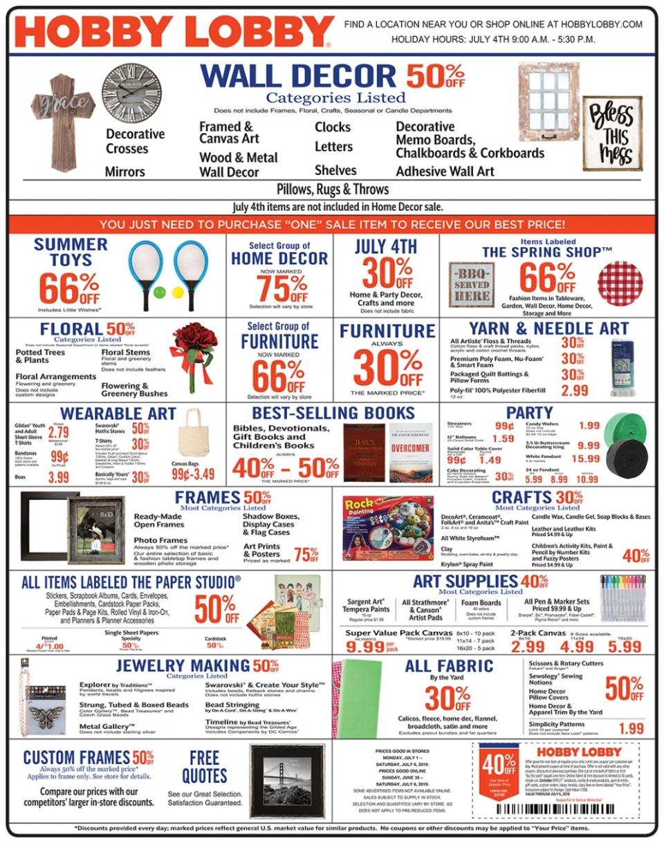 Hobby Lobby Ad
