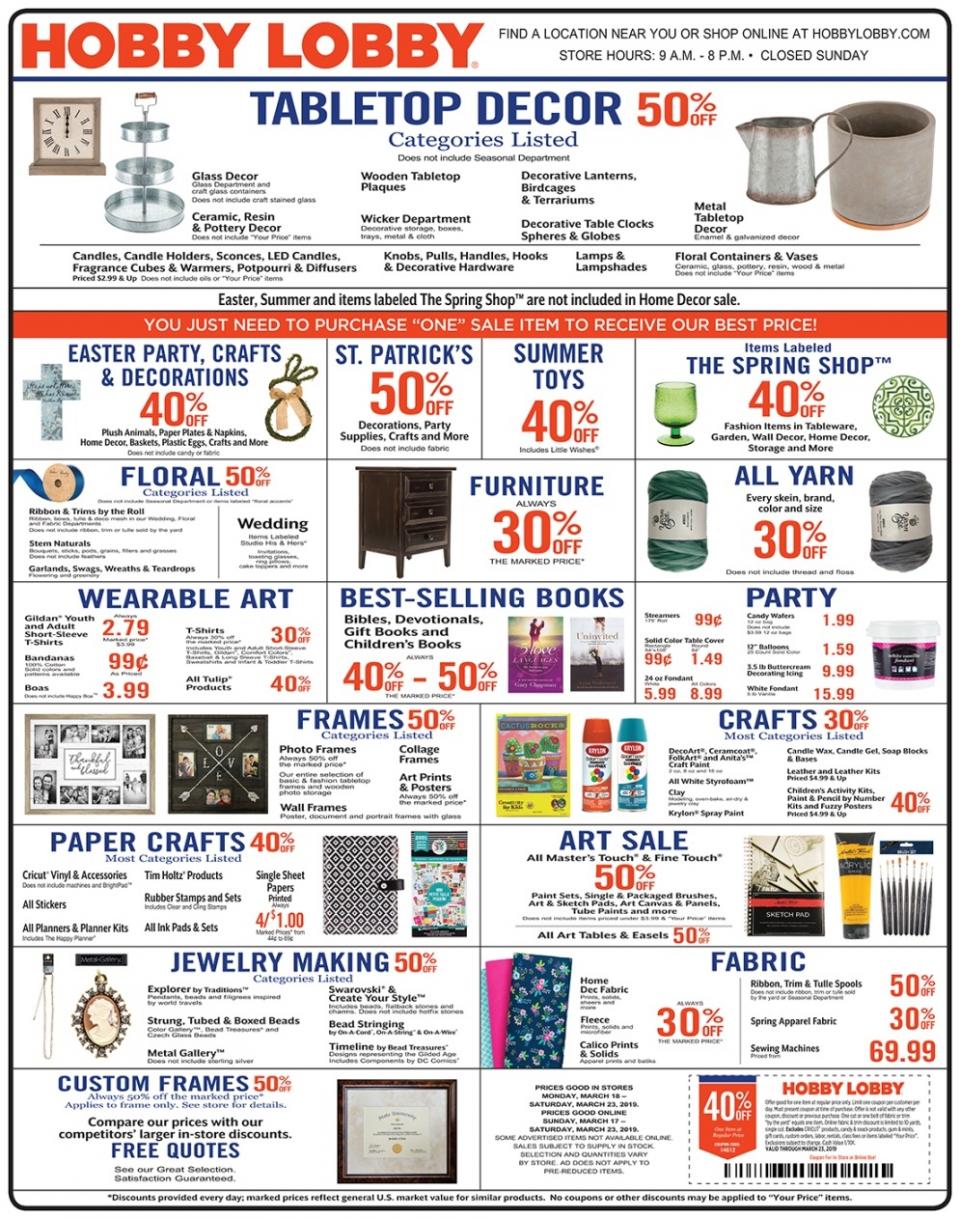 Hobby Lobby Ad