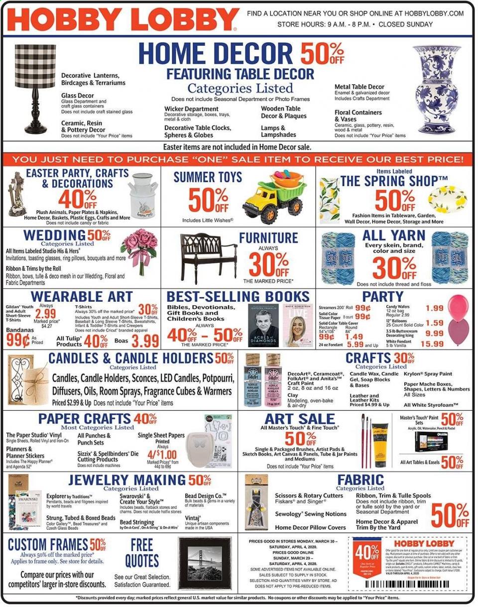 Hobby Lobby Ad