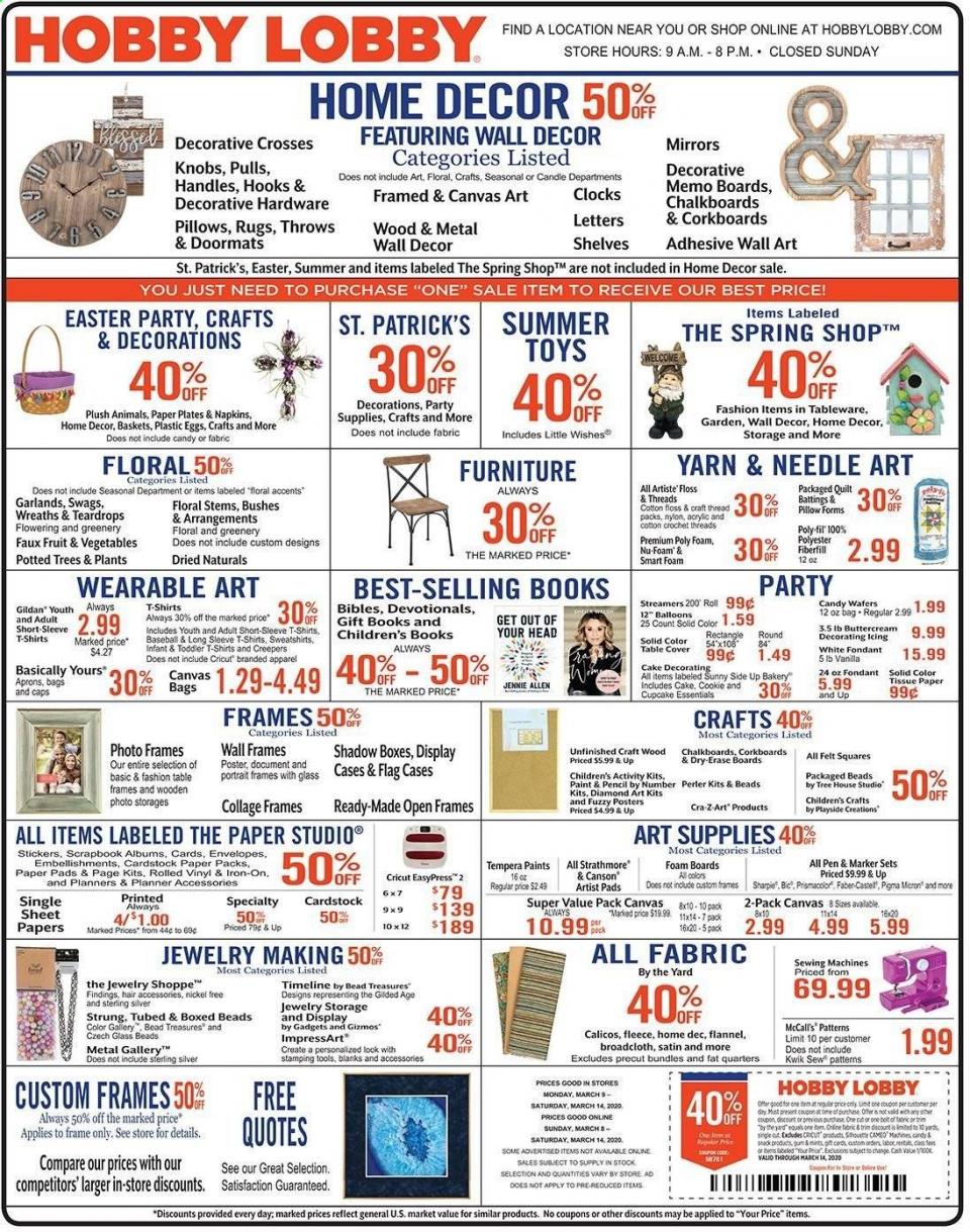 Hobby Lobby Ad
