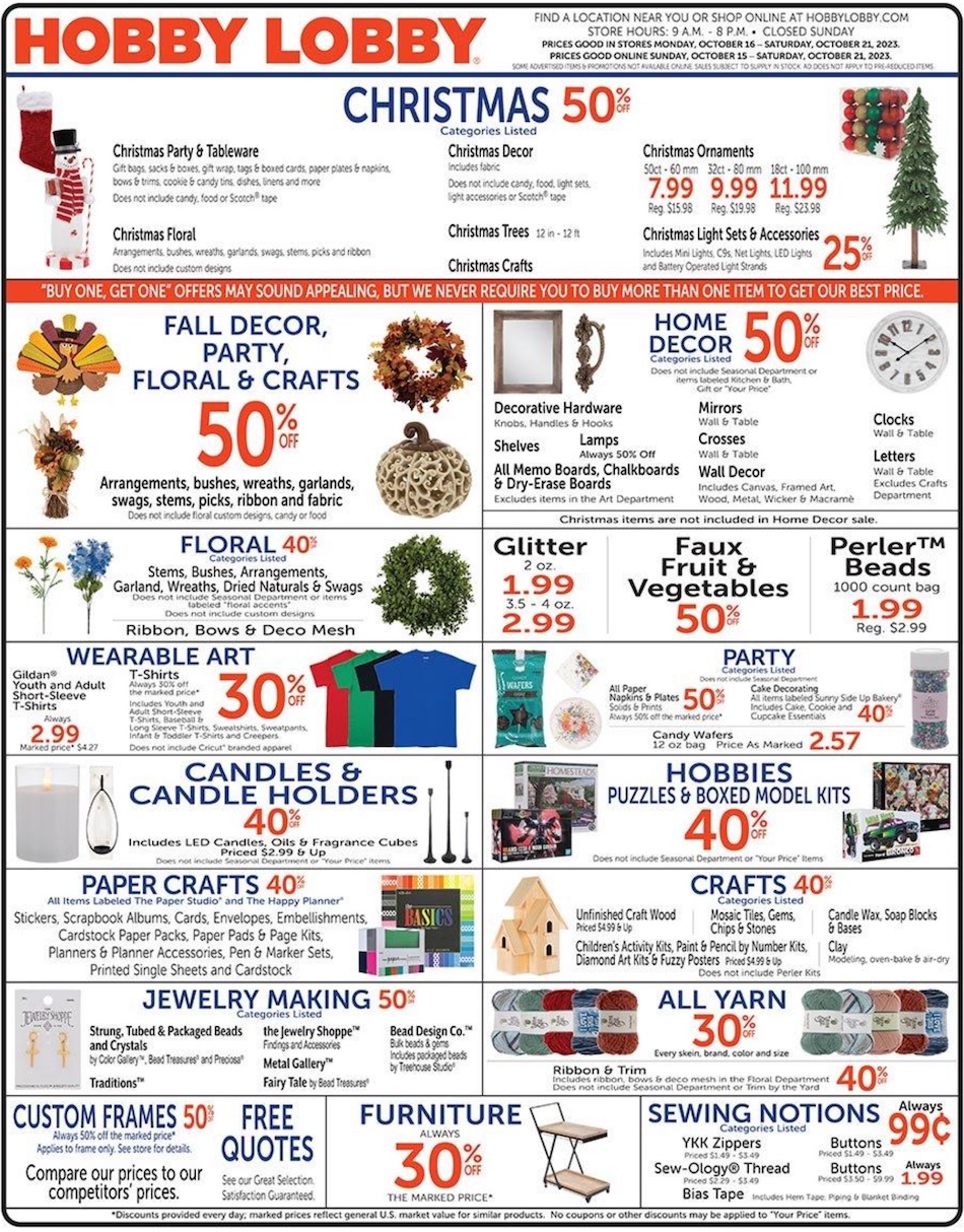 Hobby Lobby Ad