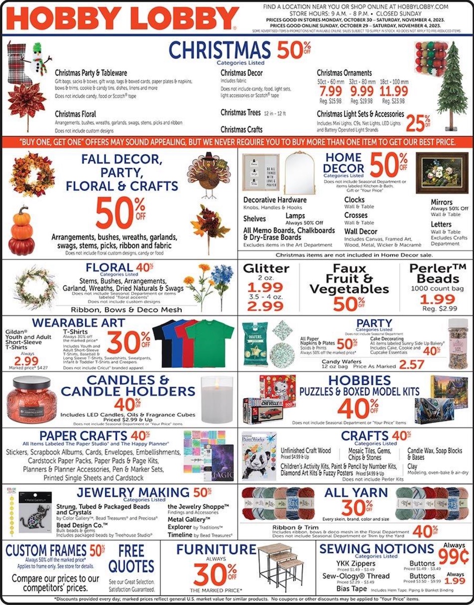 Hobby Lobby Ad