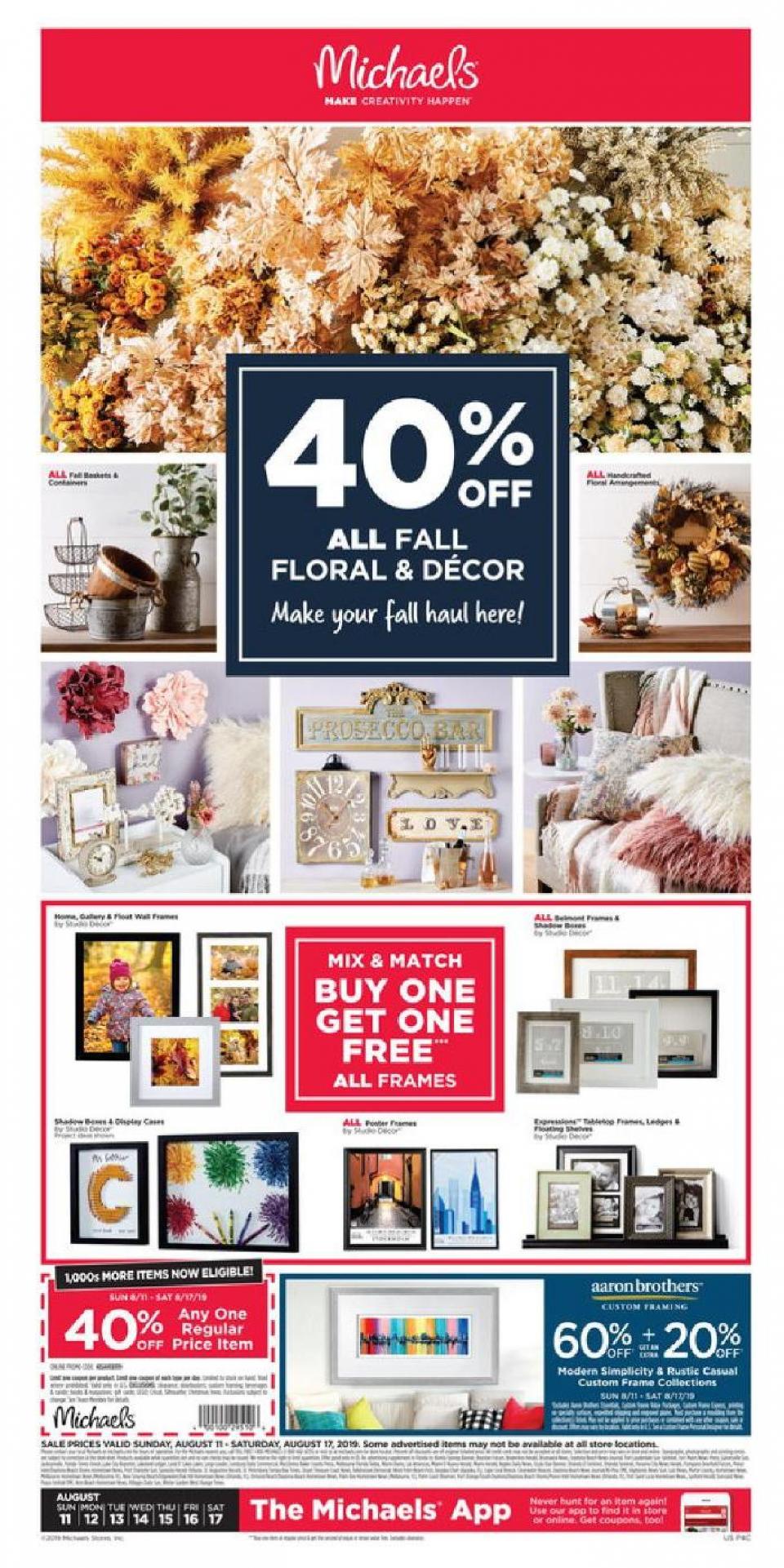 Michaels Weekly Ad Aug 11 - 17, 2019 | WeeklyAds2