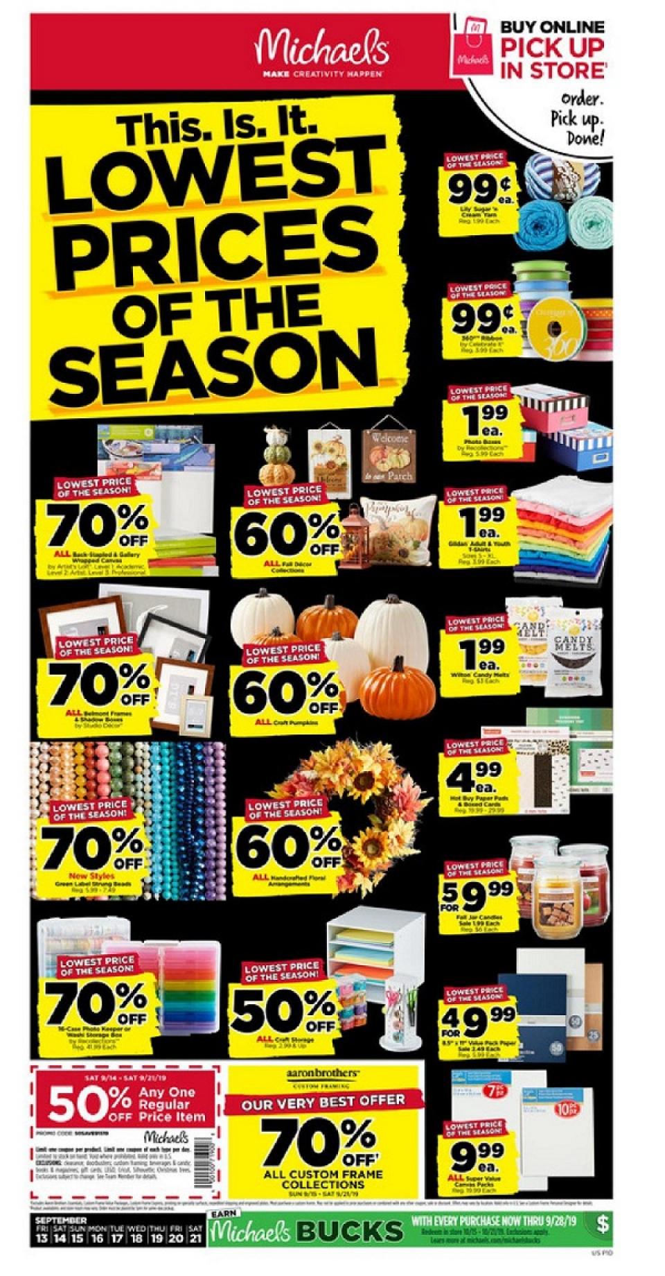Michaels Weekly Ad Sep 13 - 21, 2019 | WeeklyAds2
