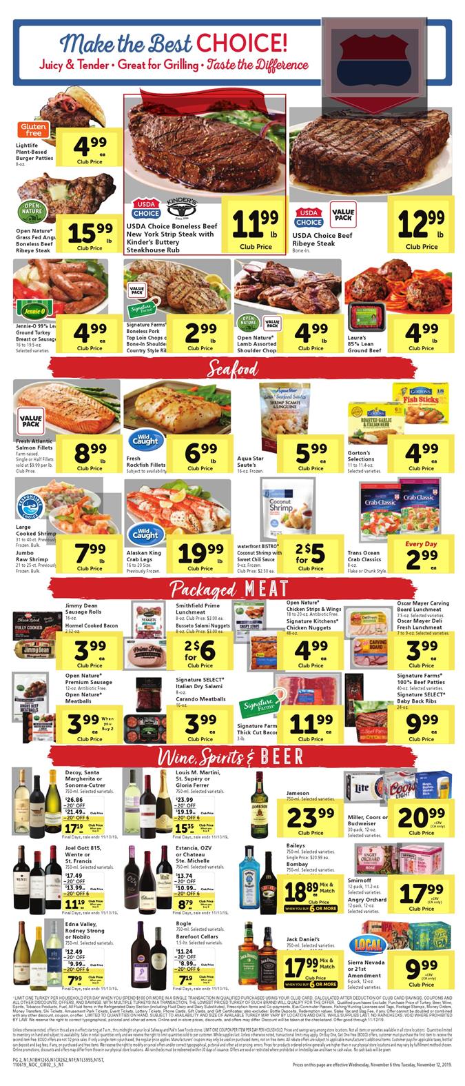 Safeway Weekly Ad Nov 6 - 12, 2019 page 2