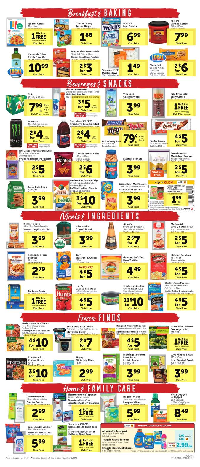 Safeway Weekly Ad Nov 6 - 12, 2019 page 5