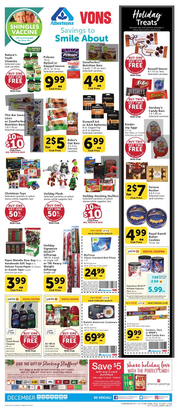 Vons Ad Dec 11 - 17, 2019 | WeeklyAds2