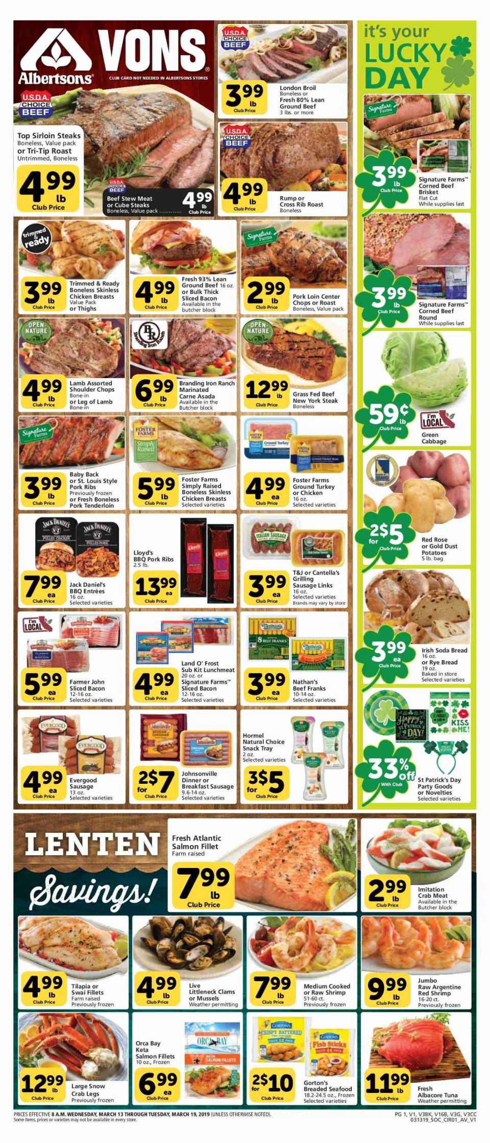 Vons Ad Mar 13 - 19, 2019 | WeeklyAds2
