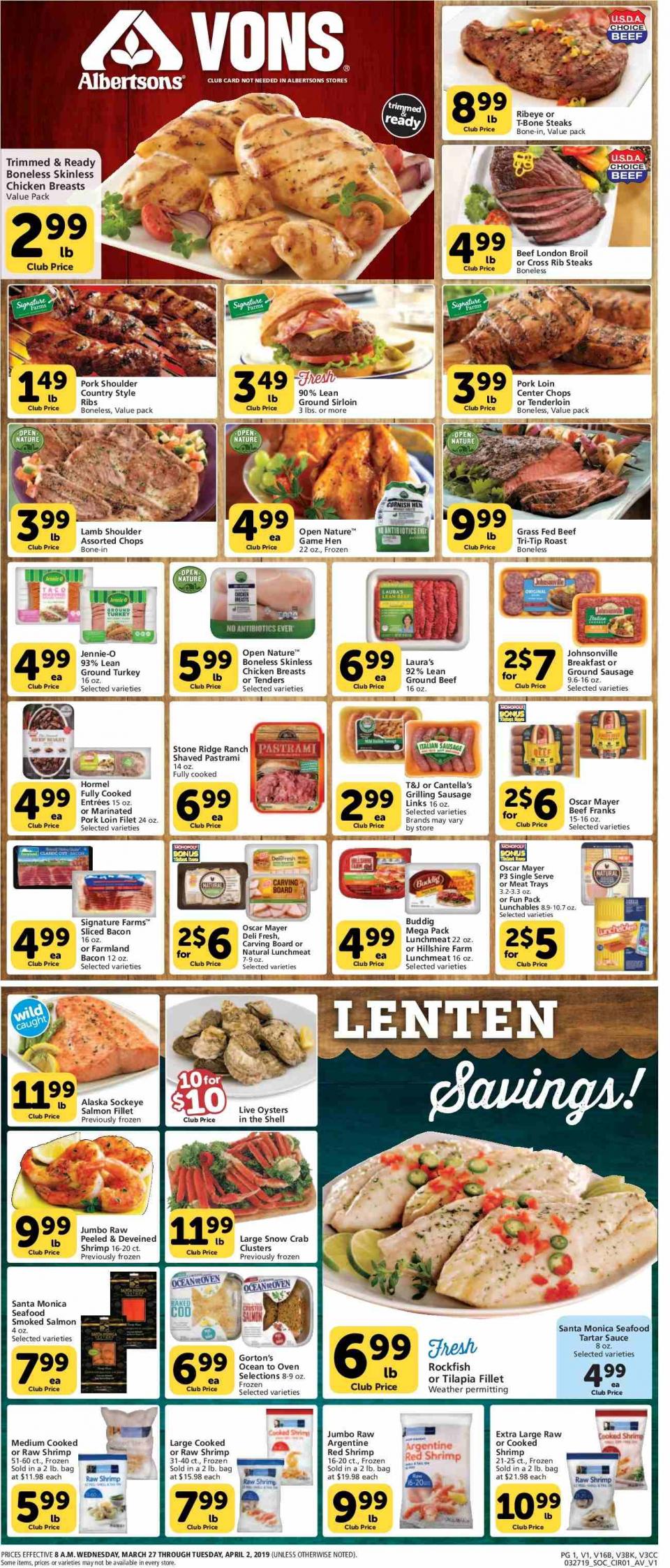 Vons Ad Mar 27 - Apr 2, 2019 | WeeklyAds2
