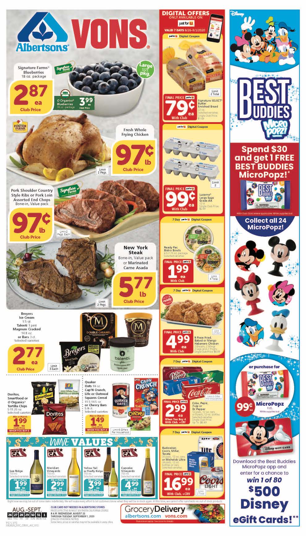 Vons Weekly Ad Aug 26 - Sep 1, 2020 | WeeklyAds2