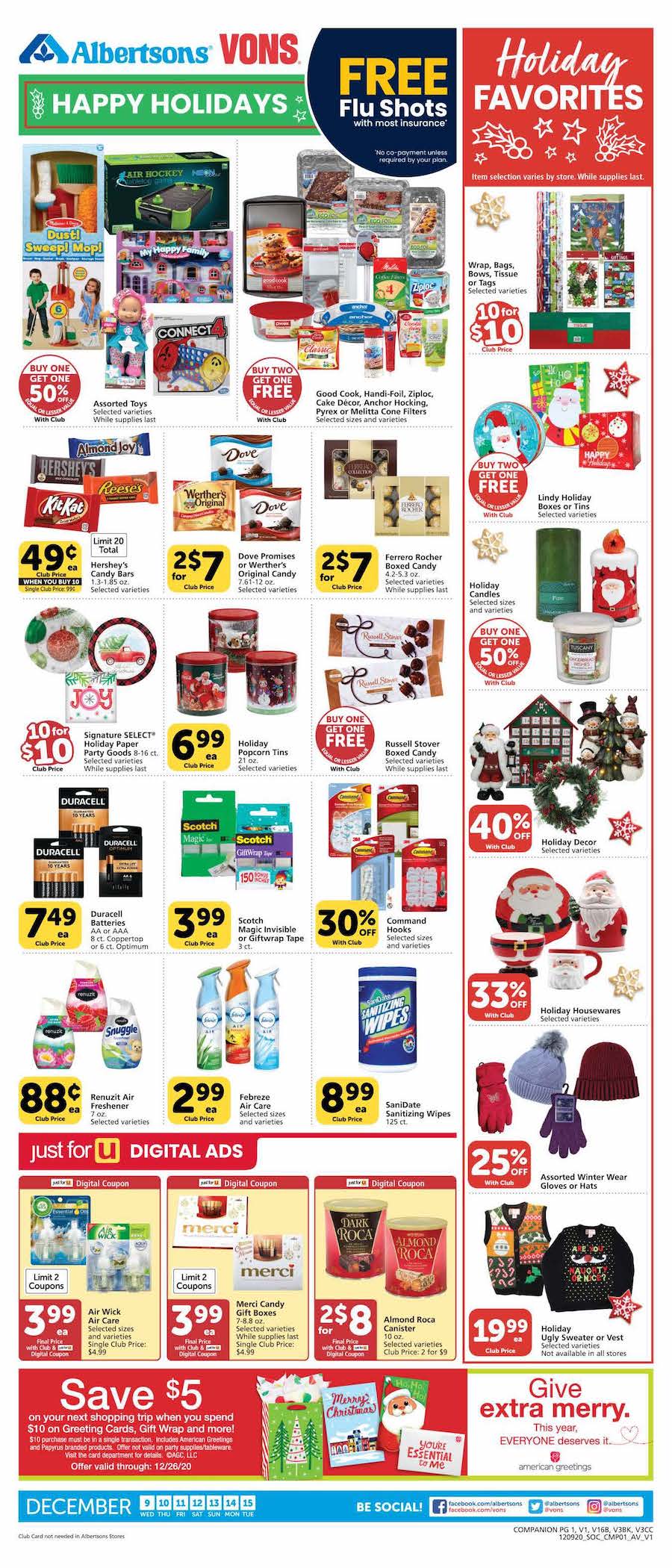 Vons Weekly Ad Dec 9 - 15, 2020 | WeeklyAds2