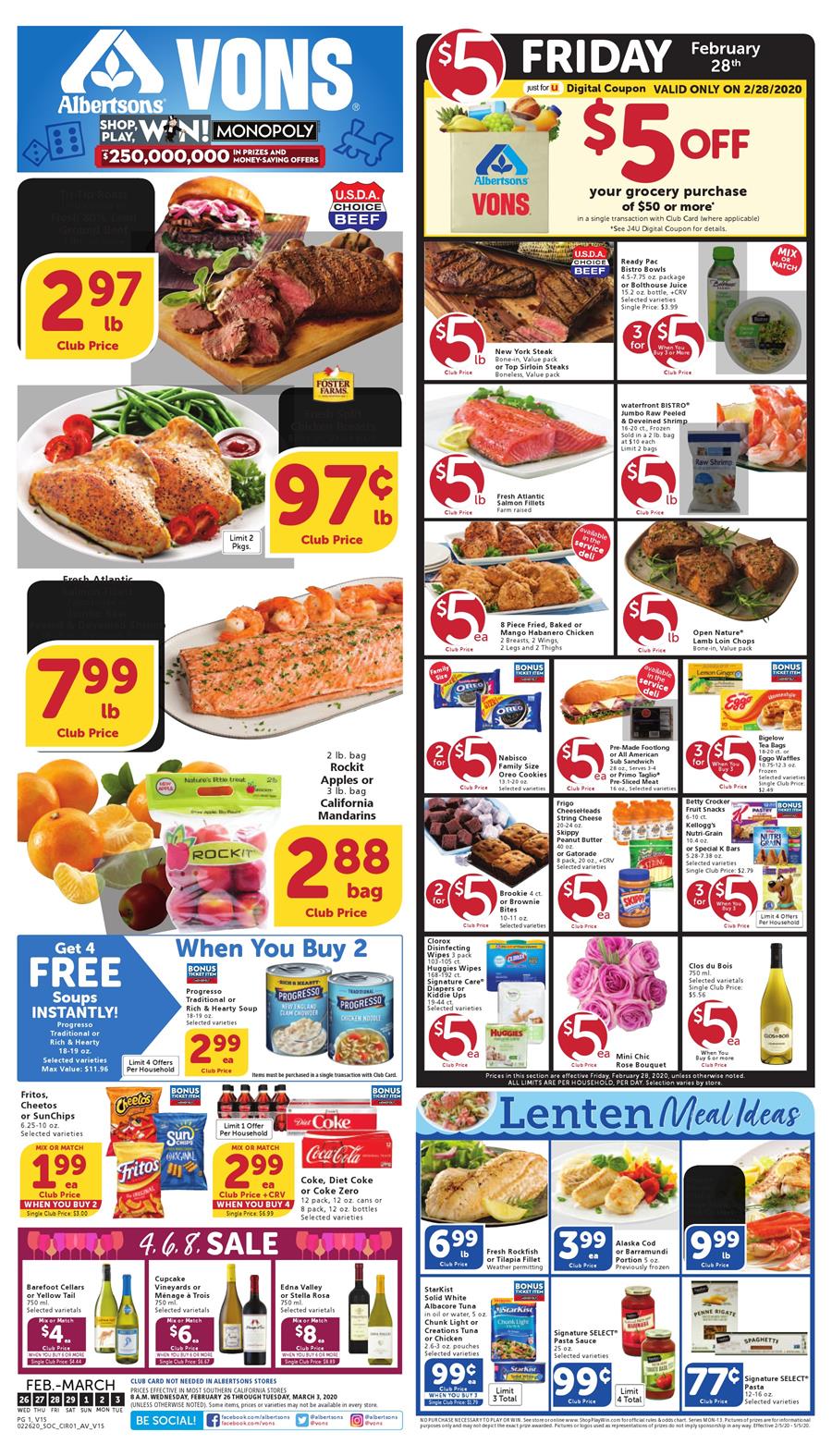 Vons Weekly Ad Feb 26 - Mar 3, 2020 | WeeklyAds2