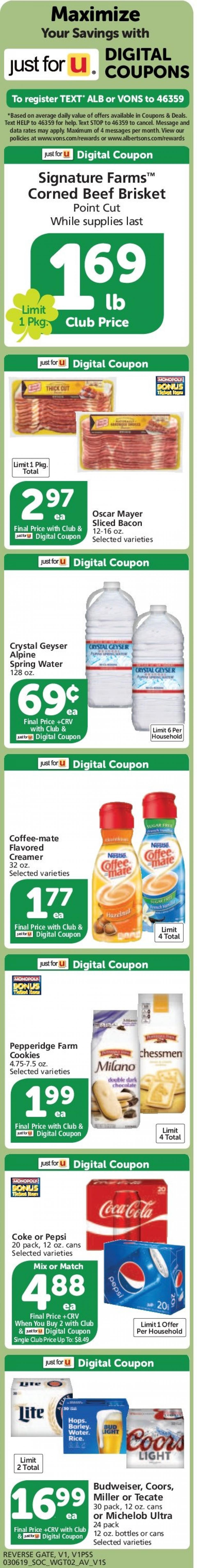 Vons Weekly Ad Mar 6 - 12, 2019 | WeeklyAds2