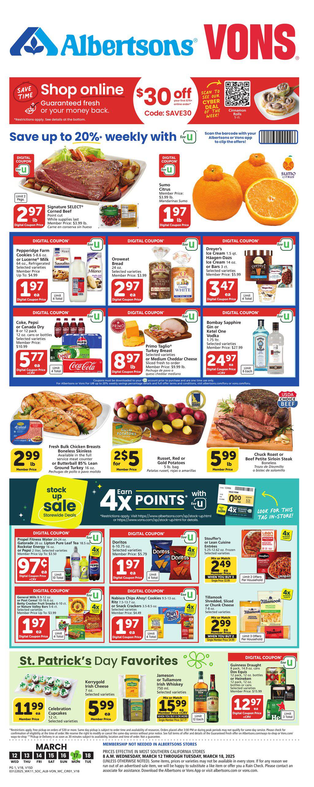 Vons Weekly Ad March 12 - 18, 2025 | WeeklyAds2