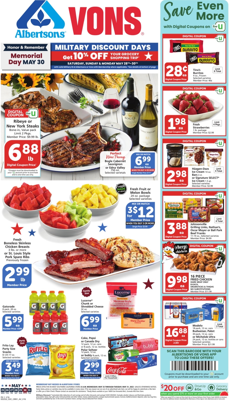 Vons Weekly Ad May 25 - 31, 2022 | WeeklyAds2
