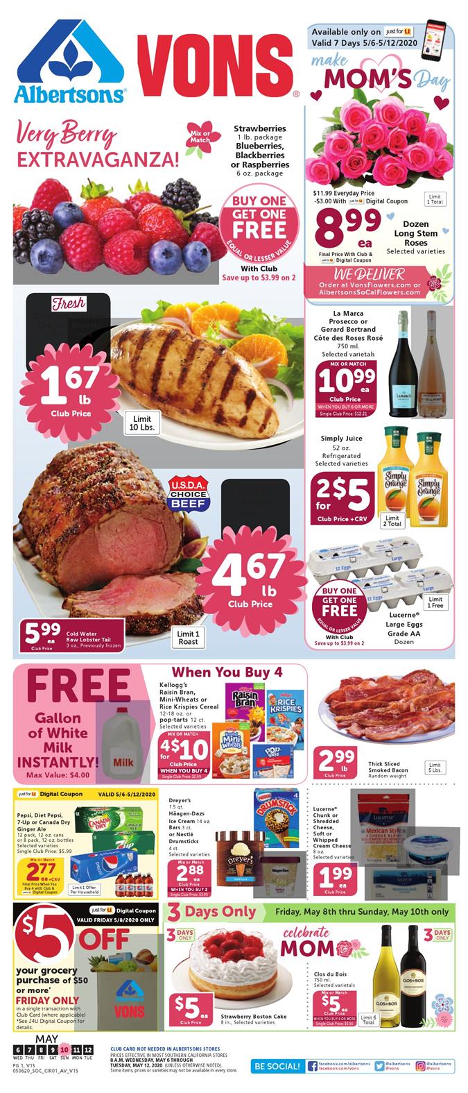 Vons Weekly Ad May 6 - 12, 2020 | WeeklyAds2