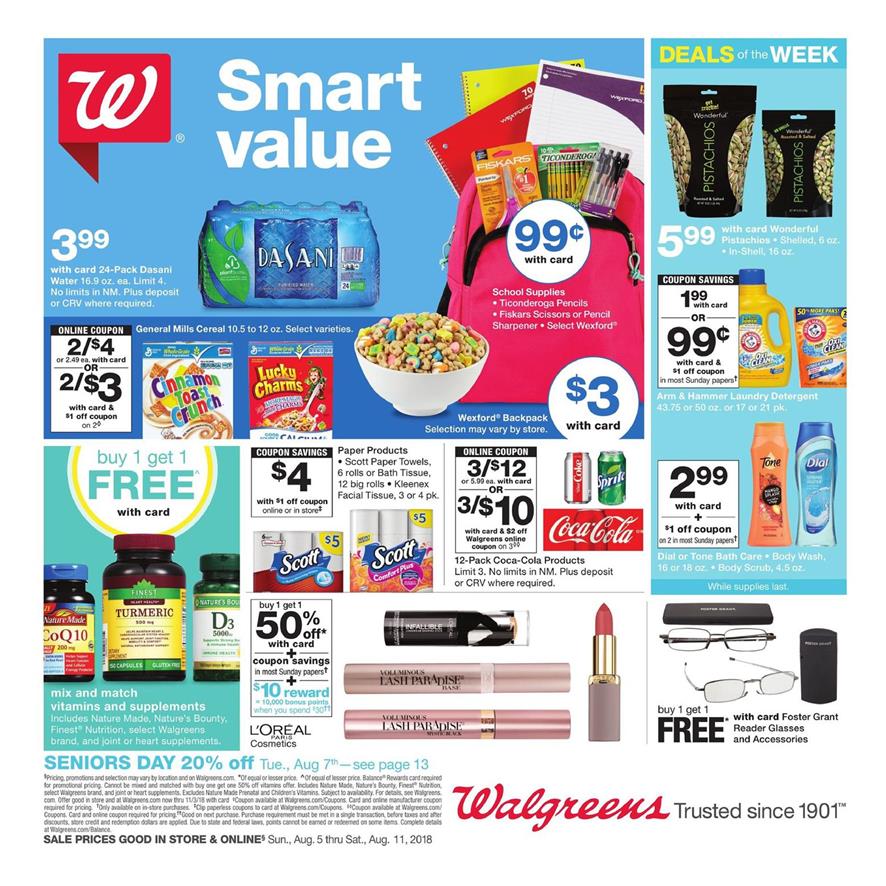 Walgreens Weekly Ad Aug 5 - 11, 2018 | WeeklyAds2