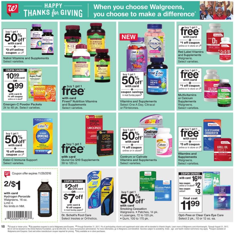 Walgreens Weekly Ad Thanksgiving Nov 20 - 26 2016 page 18