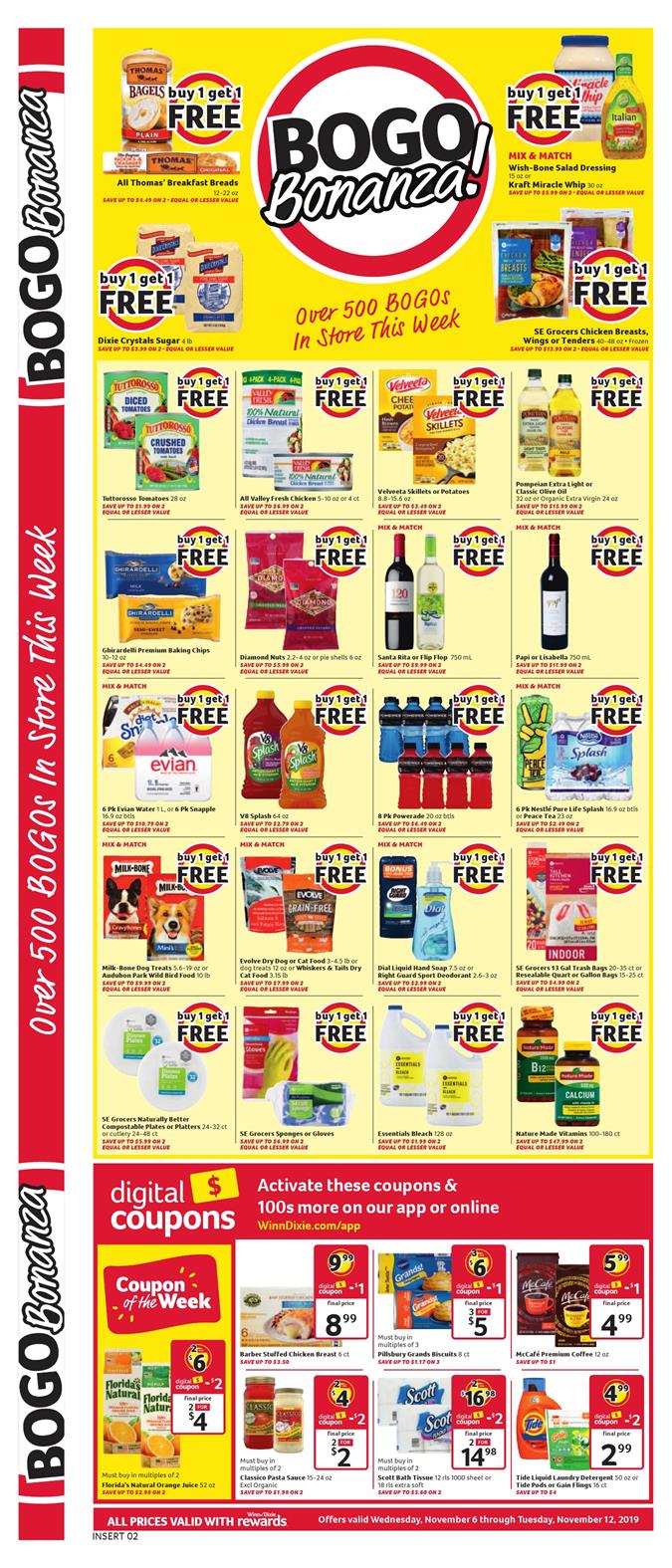 Winn Dixie Ad Nov 6 - 12, 2019 page 4