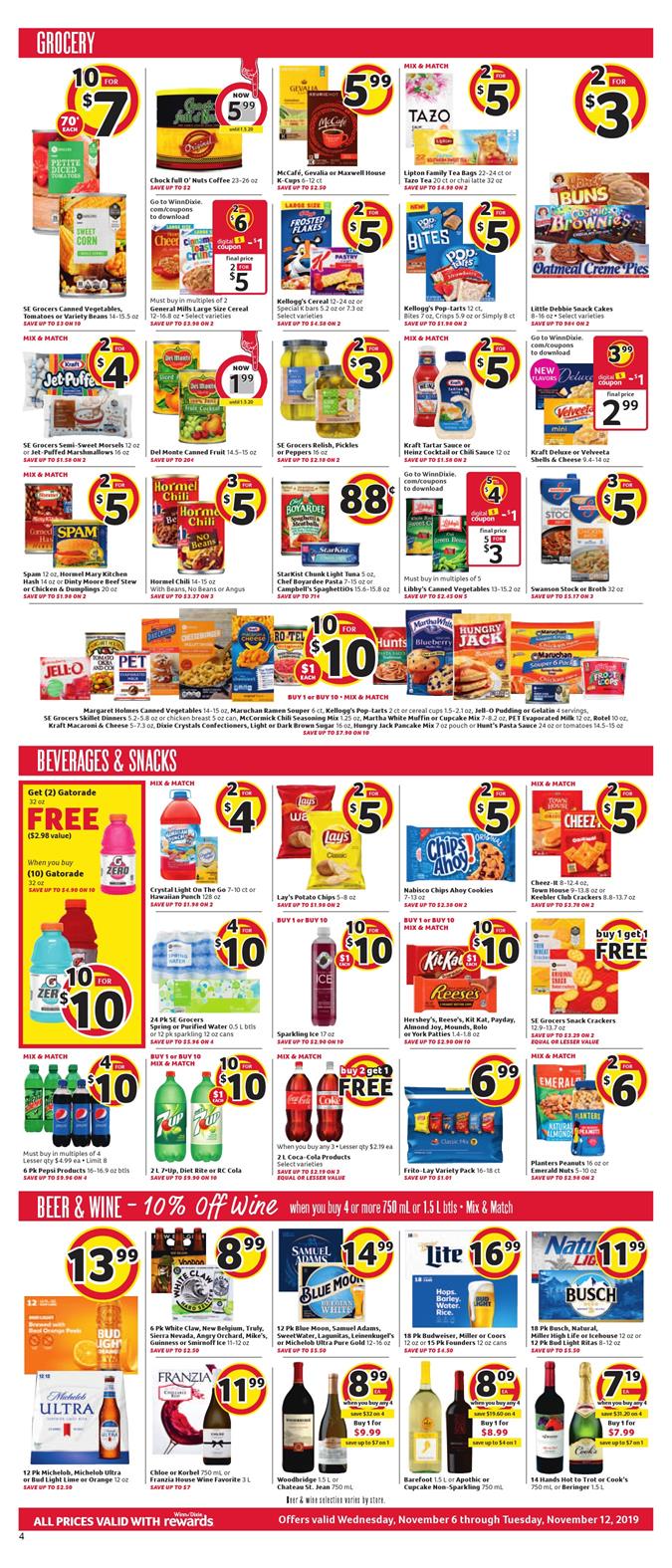 Winn Dixie Ad Nov 6 - 12, 2019 page 6